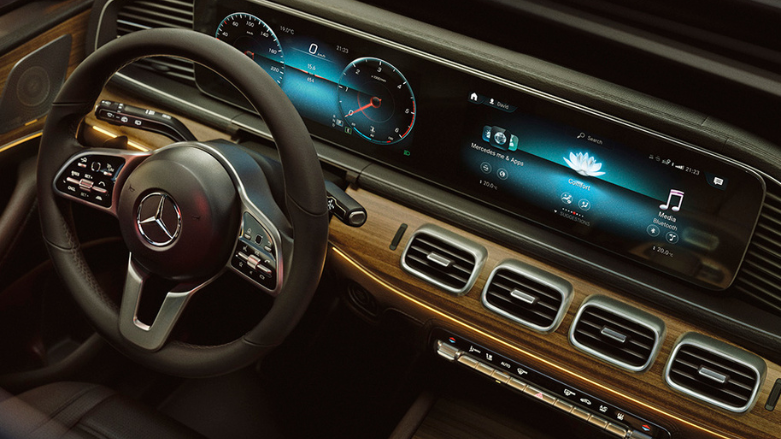 Tablero interno de Mercedes-Benz GLE Hibrido visto desde arriba